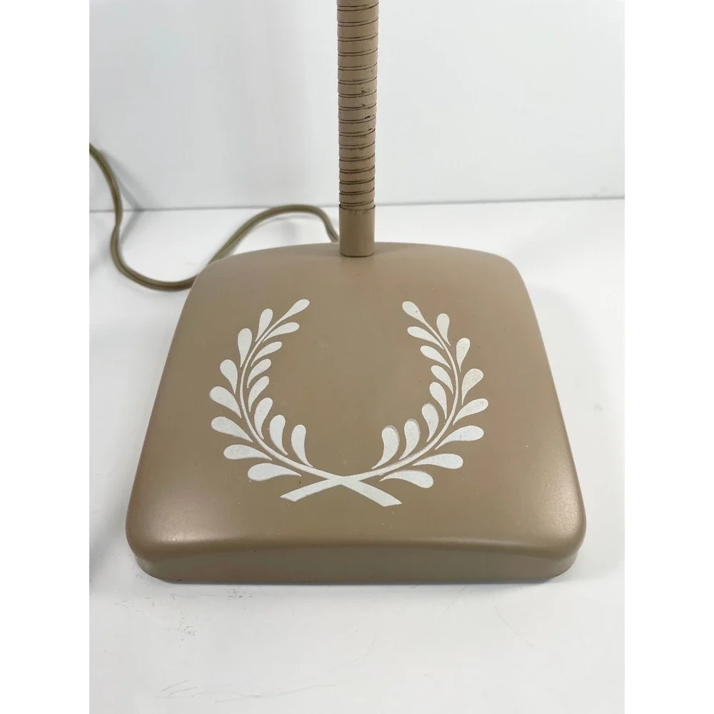 Vtg MCM Beige Goose Neck Desk Lamp Light Nightstand Lamp Cottagecore Decor